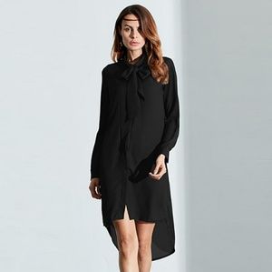 Black Polyester/Sheer Dress